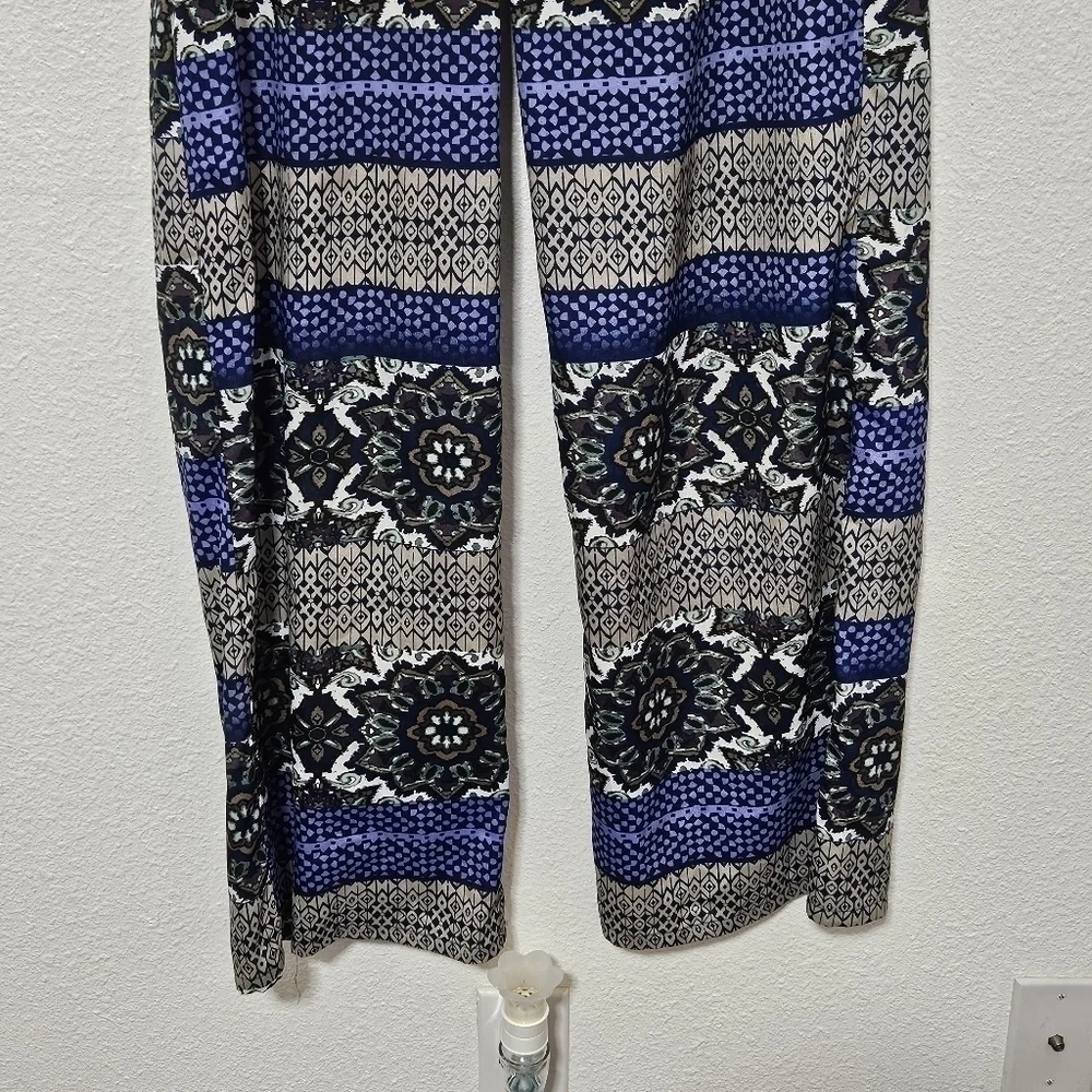 Umgee elastic waist wide leg boho style pants size medium